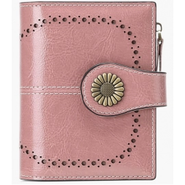 Small Women Wallet Genuine Leather - Pink