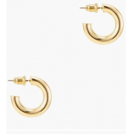 14K Gold Colored Lightweight Chunky Open Hoop Earrings
