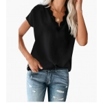 Lace Trim  Short Sleeve T-Shirt